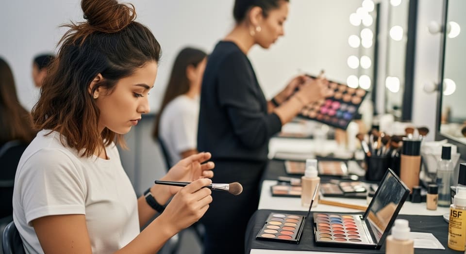 Uczniowie klasy wizażu i stylizacji